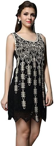 1920s Gatsby Dress Black Heart Sexy Embroidery Dress For Women Plus size