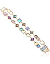 Kensie "Naughty and Nice" Gold-Plated Pyramid Flex Bracelet, 7.25"