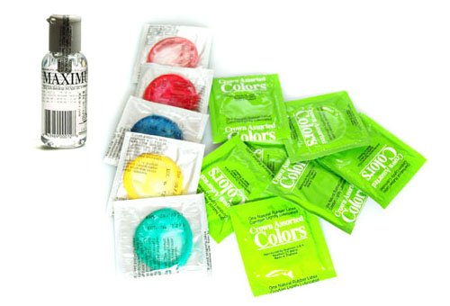 Beyond Seven Assorted Colors Latex Condoms Lubricated 24 condoms Maximus 50 ml Lube Personal Lubricant Economy Pack