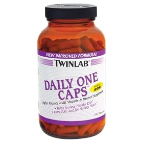 TwinLab Daily One Caps Multi Vitamins and Multi Minerals without Iron  Capsules  180 Count Bottle