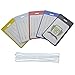 5 Pack - Slim and Sturdy Flexible Backpack & Airline Luggage ID Bag Tags - Business Card Holders - with Secure Plastic Worm Loop Straps by Specialist ID (Assorted Colors)