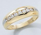 14K Yellow and White Gold 3/8 ctw Diamond Mens Ring