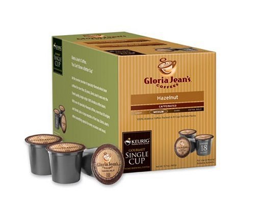 Gloria Jean's Hazelnut Coffee Keurig K-Cup Mini-Brewers, 18 Count