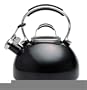 KitchenAid Teakettle 2-Quart Gourmet Essentials Porcelain Enamel Kettle , Black