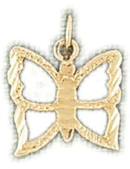 Dazzlers Solid 14k Gold Butterfly Charm Pendant Available in three colors from jewelsberry (weights: 0.6 grams only)