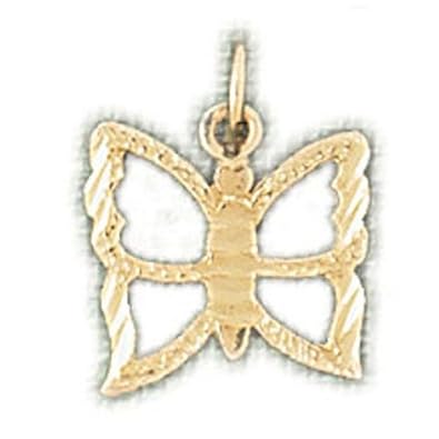 Cheap Girls Jewelry Dazzlers Solid 14k Gold Butterfly Charm Pendant Available in three colors from jewelsberry (weights: 0.6 grams only) For Sale