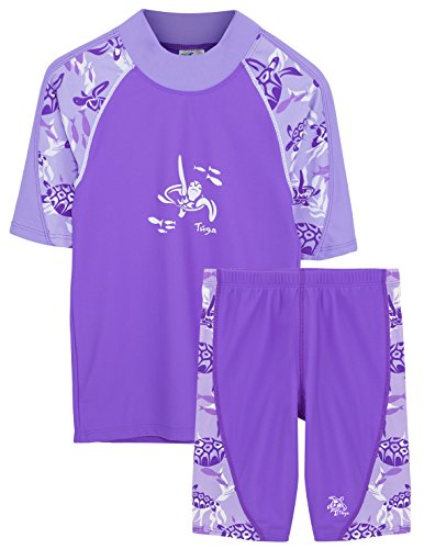 Tuga Girls UPF 50+ Offshore S/S Rash Guard and Jammer Short (UV Sun Protective)