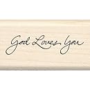 Inkadinkado Mounted Rubber Stamp G-God Loves You 1"X1.75"