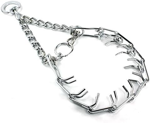 Professional Chrome Solid Stainless Steel Dog Training Choke Chain Gear Collar Adjustable Prong Pinch Collar (4mm x 60cm)