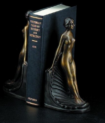 Bronze Art Deco Nude Woman Statue Book Ends