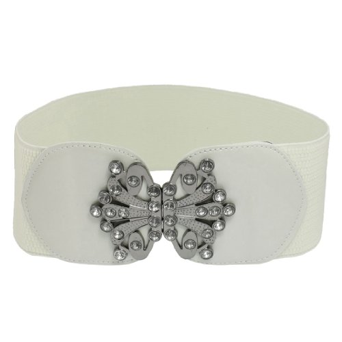 Women Butterfly Style Buckle Stretch Waist Belt Waistband
