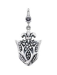 Sterling Silver Antler and Fleur-de-lis Charm