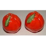 Vintage Porcelain Tangerine Salt and Pepper Shakers