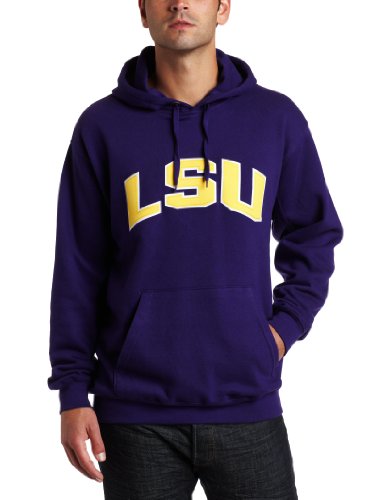 NCAA Men's Louisiana State Fightin Tigers Gameday Battle Long Sleeve Hooded Fleece Pullover (Dark Purple, X-Large)