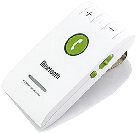 Etterfly Bluetooth 4.0 Sun Visor Speaker phone Car kit with Auto Power On Function Connect up to two Phones for iPhone Samsung HTC LG Any Mobile Phone with blue tooth connection (White)