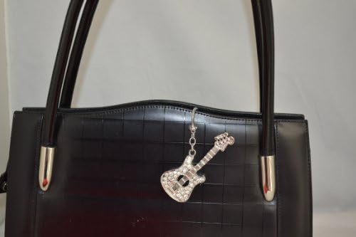 Bling Bling Rhinestone Guitar Purse Charm Key Finder Keychain
