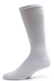 Sole Pleasers Men's White Diabetic Crew Socks - 3 Pairs