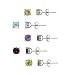 Search : Sterling Silver 5mm Round Amethyst, Citrine, Peridot, Garnet, and Blue Topaz Stud Earring Set