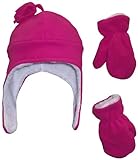 N'Ice Caps Girls Soft Sherpa Lined Micro Fleece Pilot Hat and Mitten Set