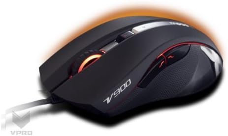Auawak Rapoo V900 Ergonomic Programmable Pro Gaming Laser Mouse With 16 Million-Colors Smart Breathing Light Built-in 32-bit 60MHz V-Power3 Core for Laptops and Desktops PC - 8200DPI
