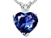 Jewelry : 2.02 cts Created Sapphire and Genuine Diamond Heart Pendant - 14kt White or Yellow Gold