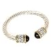 Two-Tone Designer Wire Bangle Bracelet Fashion Jewelry