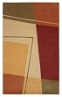 Contemporary Area Rug, 828 Mirage Collection 5'x8' Green, Rust, Yellow