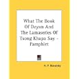 What The Book Of Dzyan And The Lamaseries Of Tsong Khapa Say - Pamphlet