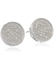 Sterling Silver Diamond Round Earrings (0.1 cttw, J Color, I3 Clarity)