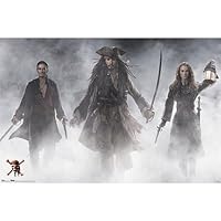 Pirates of the Caribbean 3 Movie Group in Mist Poster Print