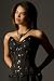 Apparel : Vollers Black Satin Corset with Silver Flowers