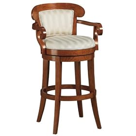 Click here to buy Calgary Swivel Bar Stool Beige Satn Strp Cherry by Home Decorators Collection.