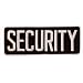 SECURITY Large Uniform Jacket Back Patch 11" x 4" with 3" High WHITE letters on BLACK Background