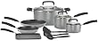 T-fal C110SC64 Signature Oven Safe Nonstick 12-Piece Dishwasher Safe Cookware Set, Silver