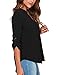 Aolakeke Women Chiffon Blouse V Neck Short/Long Sleeve Top Shirts