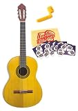 Jasmine by Takamine C20 Classical Acoustic Guitar Bundle with Pick Card, Polishing Cloth, and String Winder - Natural