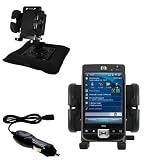 HP iPaq 211 Auto Bean Bag Dash Holder with Car Charger - Uses Gomadic TipExchange