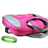 Apple Ipad Tablet  Carrying Case Two-Toned ** PINK – GREY ** Sleeve with Hideaway Handles and Extra Pocket for ipad Accessories + Vangoddy Live * Laugh * Love Wrist band