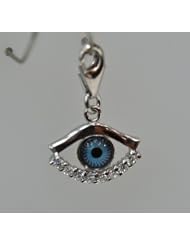 Silver Evil Eye Charm with Lock
