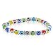 Murano Glass Evil Eye Multicolor Beads CZ title=