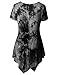 Thanth Womens All Over Tie Dye Plare Hem Line Tunic Top Black 2XL-Large