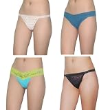 (Pack Of 4)Womens Sexy Stretch Panties G String Thong
