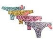 Yelete Womens Assorted Leopard Colored Thongs Panties 4 Pairs - Womens Thong Underwear (4 Pairs)