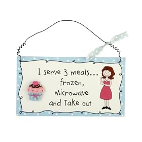 AT-Giftware - 59547 - Petit Tableau - Plaque D�corative Murale - "I Serve 3 Meals.. Frozen, Microwave And Take Out"