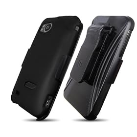 HTC Rezound (3in1) Screen Guard Holster Case Combo w/ Kickstand - Black: Cell Phones &amp; Accessories
