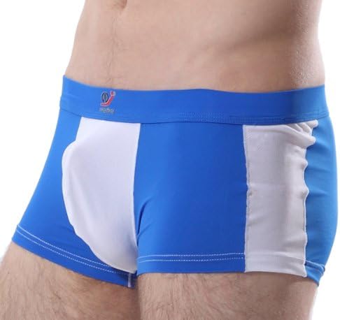 Men's Low Rise Meryl Sexy Mesh Lingerie Boxer Underwear Color Block Style 7 Colors