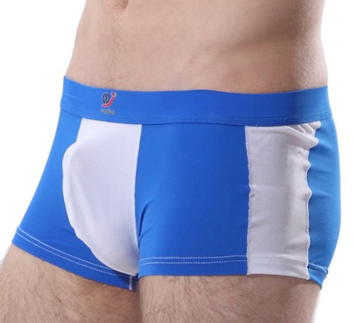 Men's Low Rise Meryl Sexy Mesh Lingerie Boxer Underwear Color Block Style 7 Colors