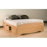 prepac storage bed:Prepac Sonoma Maple Double Platform Storage Bed