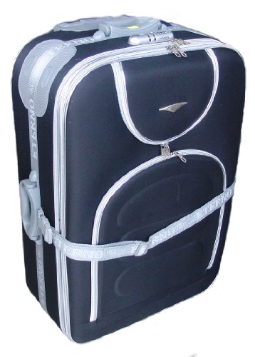 Trolley Koffer aus Nylon – sehr Stabil ! mit Koffergurt ! schwarz/grau 75cm 155 Liter