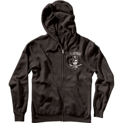 Electric Sling Blade Slim Men's Hoody Zip Fashion Sweatshirt - Color: Black, Size: X-Large